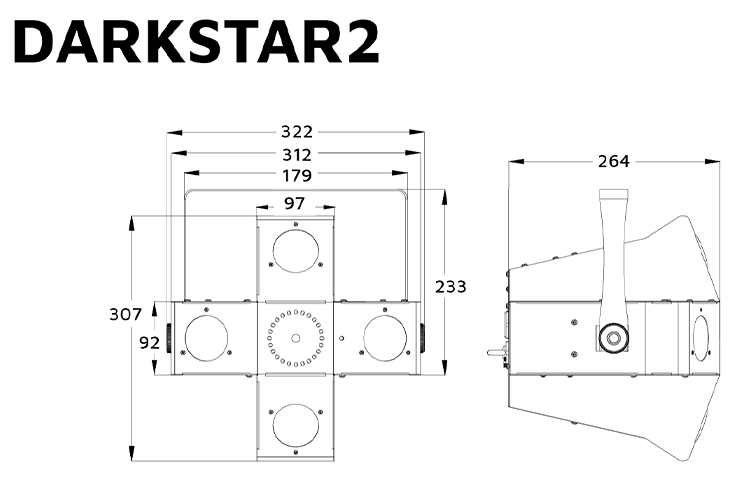 Event Lighting Lite Darkstar2 Effect Light with Beam, Strobe and Laser