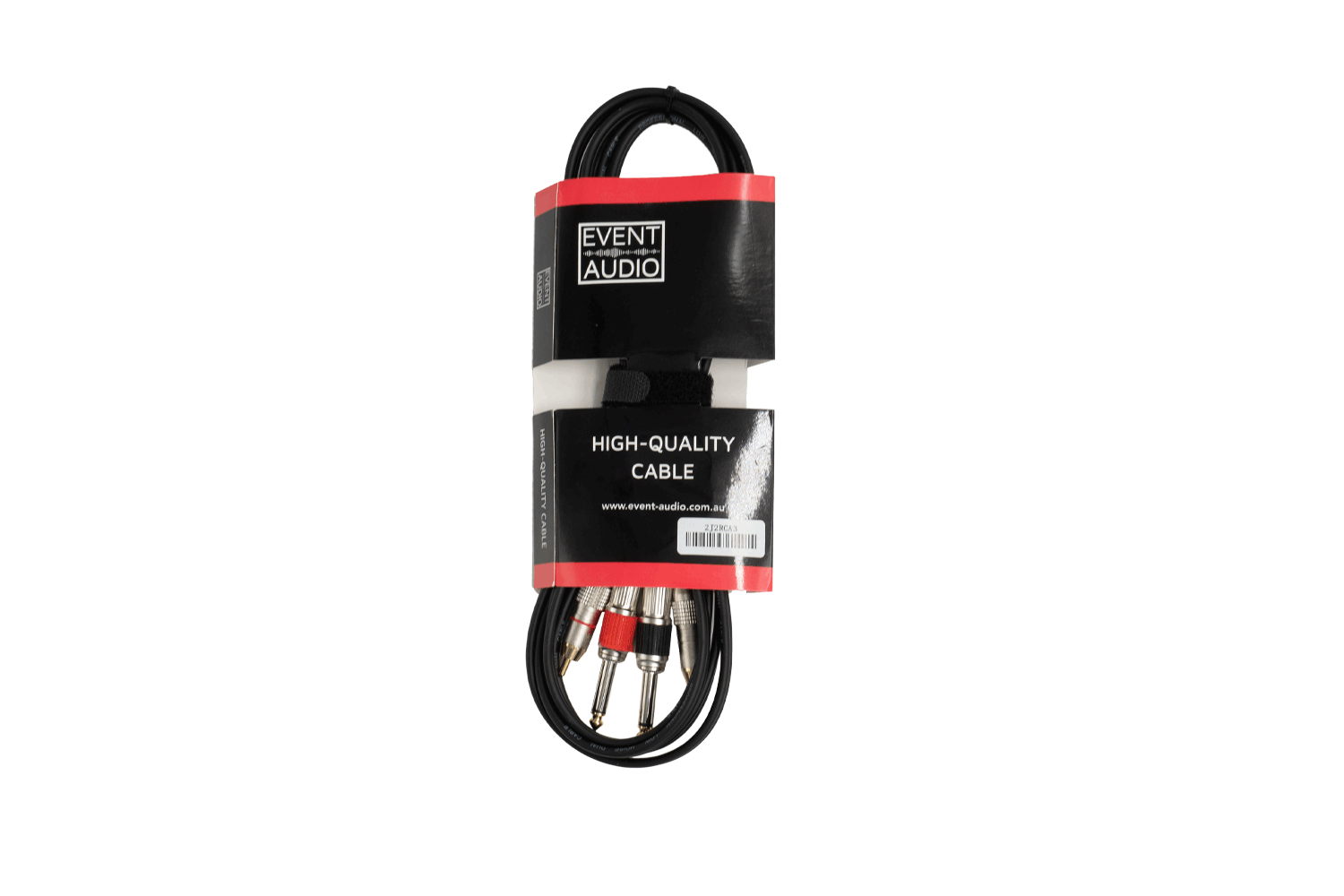 Event Audio 2J2RCA3 - 3m 2x Jack Male to 2x RCA Male Signal Lead - Red and Black Ring packaged product 