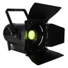 Event Lighting F200FCMZ full colour fresnel, front with barn door
