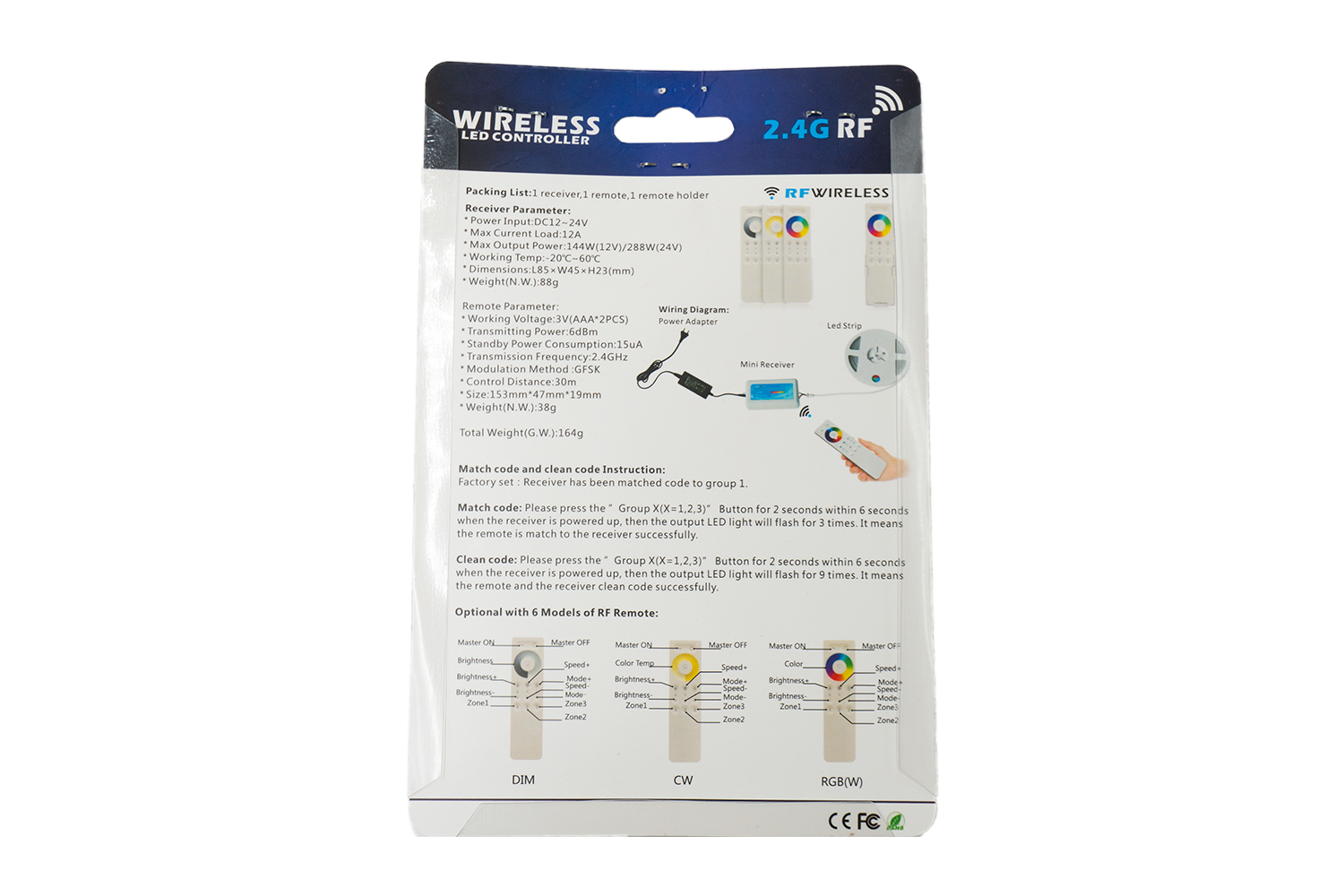 Event Lighting FLEXICONRGB - Controller LED Tape (RGB) Remote back View