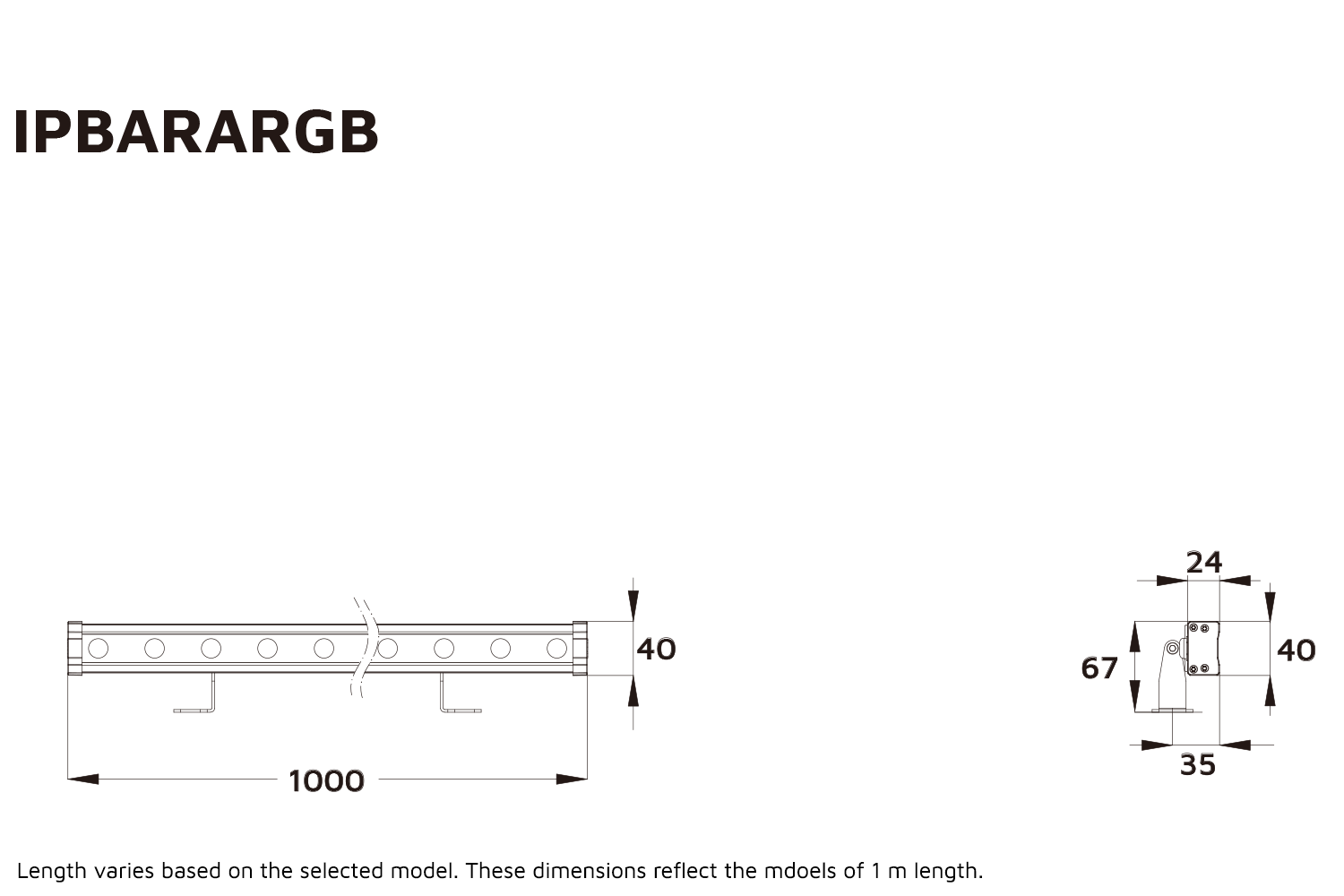 Event Lighting IP Bar line drawing
