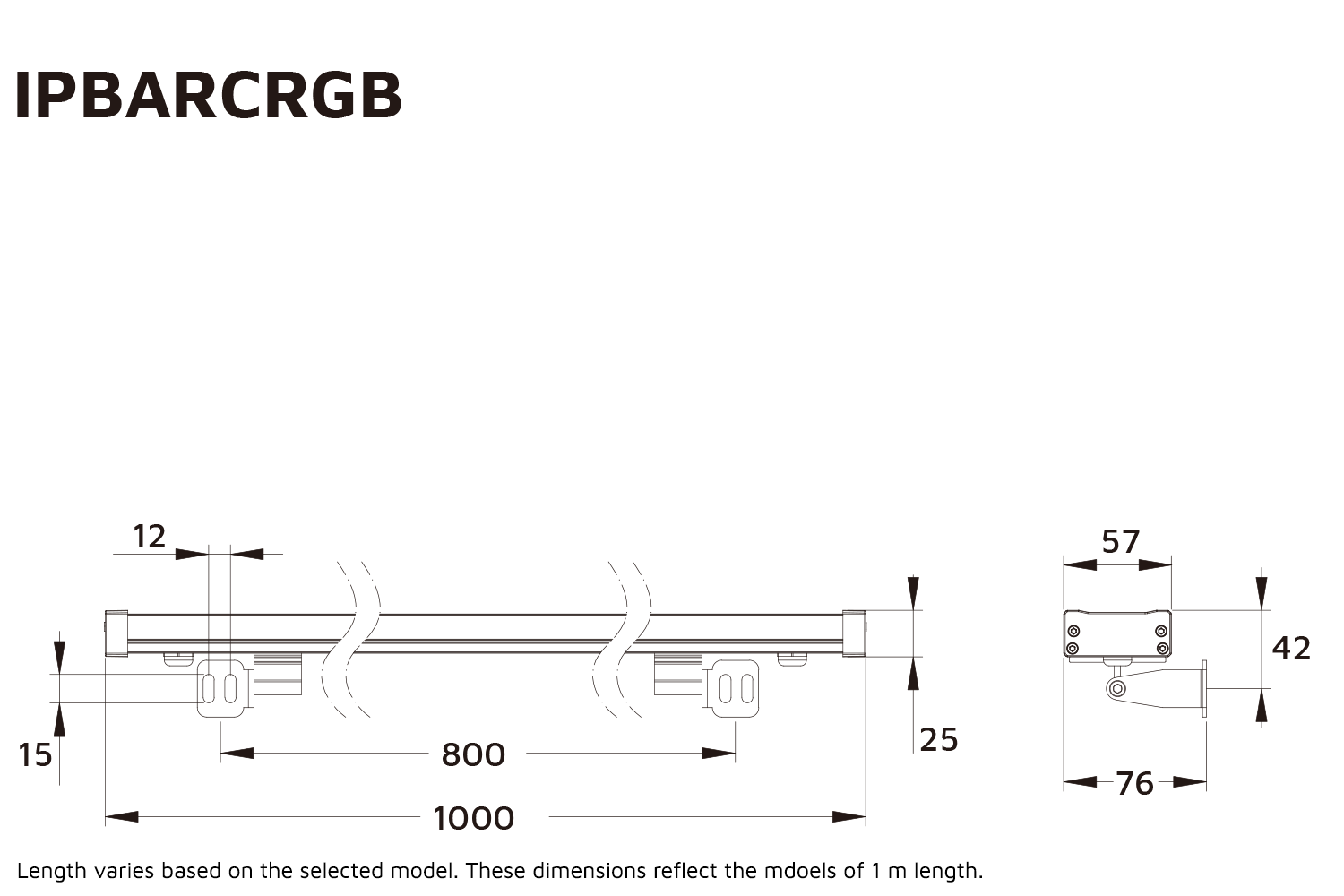 Event Lighting IP Bar line drawing