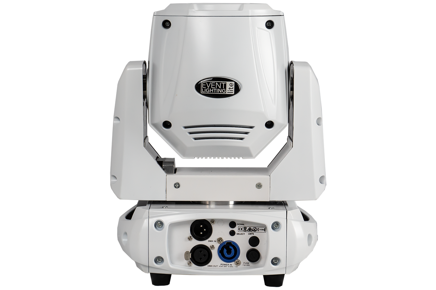 Event Lighting Lite LM75W LED Spot Moving Head (White Chassis) back view
