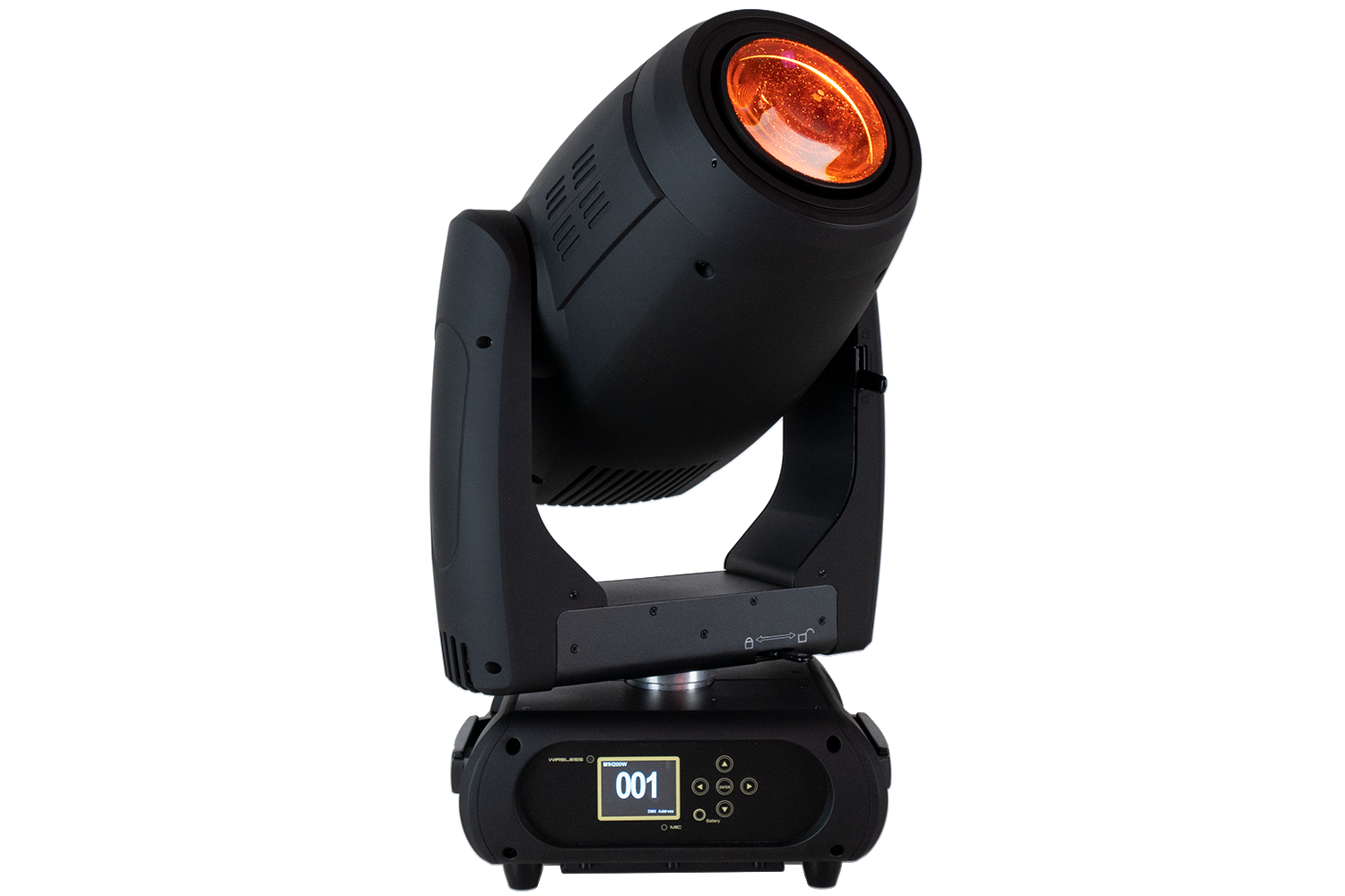 Event Lighting M1H250W hybrid moving head, hero, orange