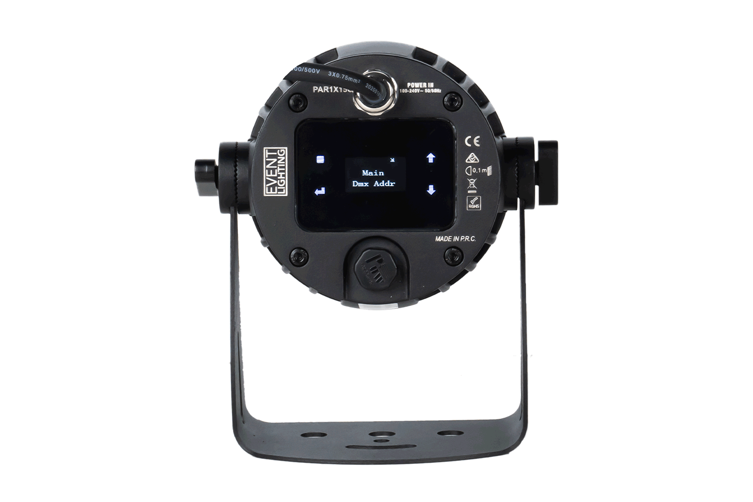 Event Lighting PAR1X15O - Outdoor 1x 15W RGBW Pro PAR with Wireless DMX led screen rear 