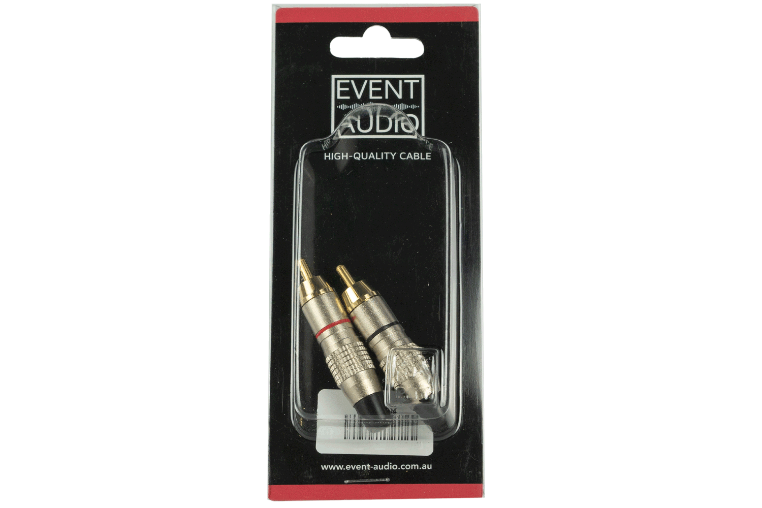 Event Audio RCA2M - Pair of RCa Male Plugs, Red and Black Packaging