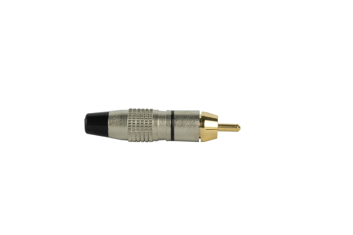 Event Audio RCA2M - Pair of RCa Male Plugs, Red and Black side view 