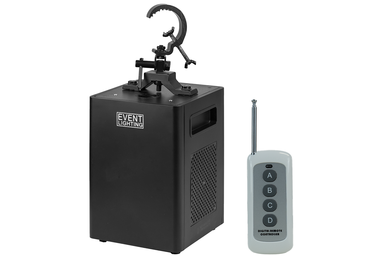 Event Lighting SPARK4U upside down spark machine, front with remote