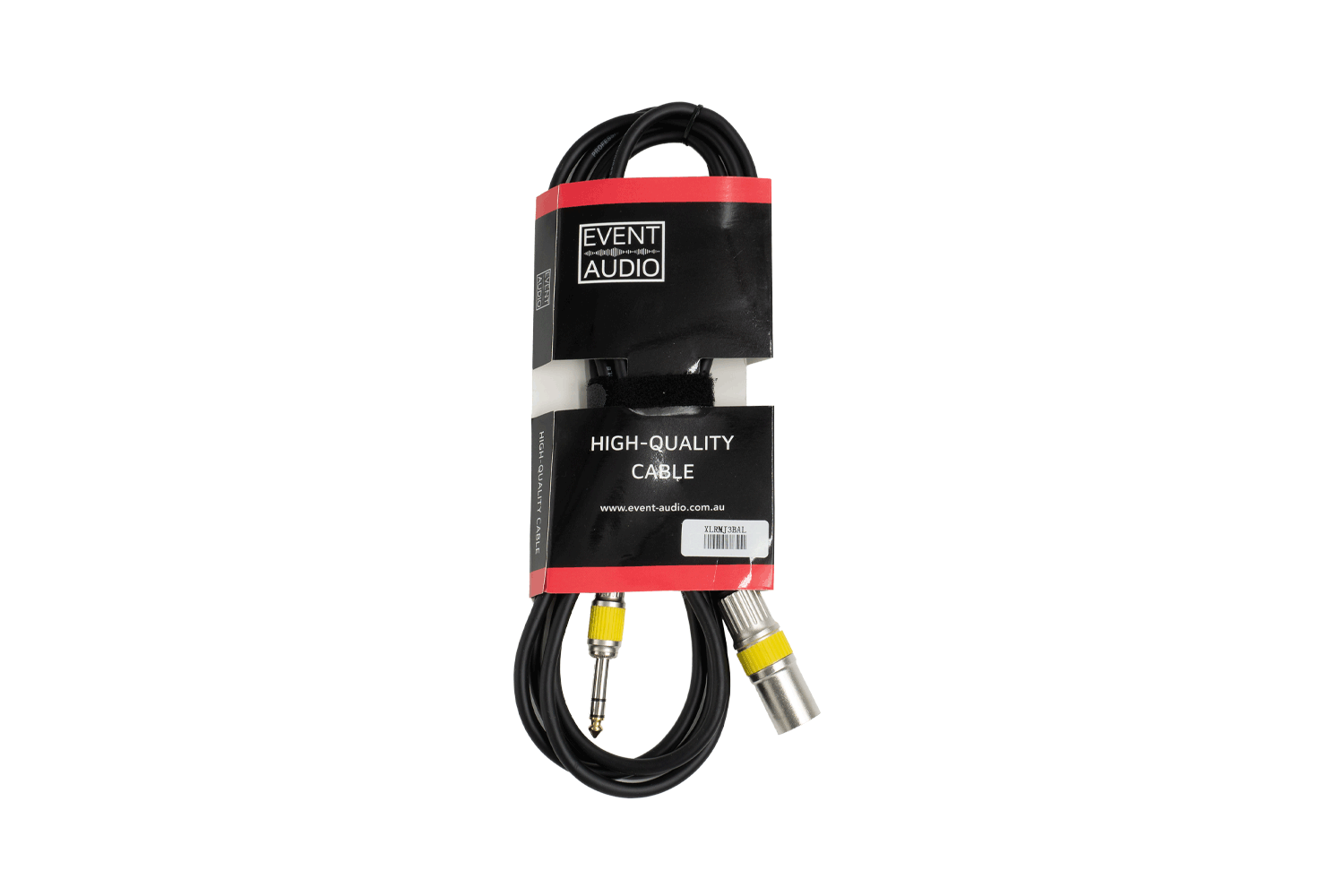 Event Audio XLRMJ3BAL - 3m XLR 3 Pin Male to Jack Male Signal Lead - Yellow Ring packaged product 